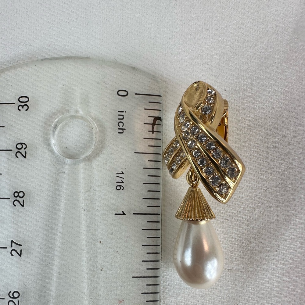 EA1 Vintage Christian Dior bow-tied teardrop earrings - Picture 7 of 13